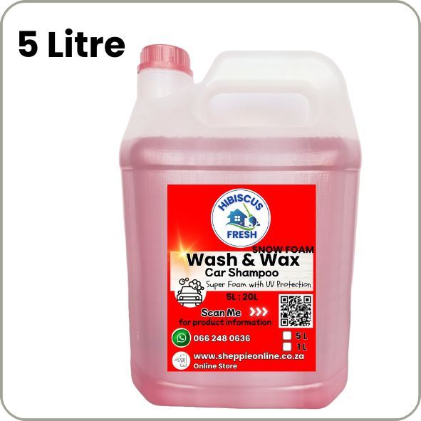 WASH &amp; WAX SNOW FOAM  - 5 litre - Car Shampoo  FREE DELIVERY Foam Machine Shampoo : 5L Makes 25L (1:4)