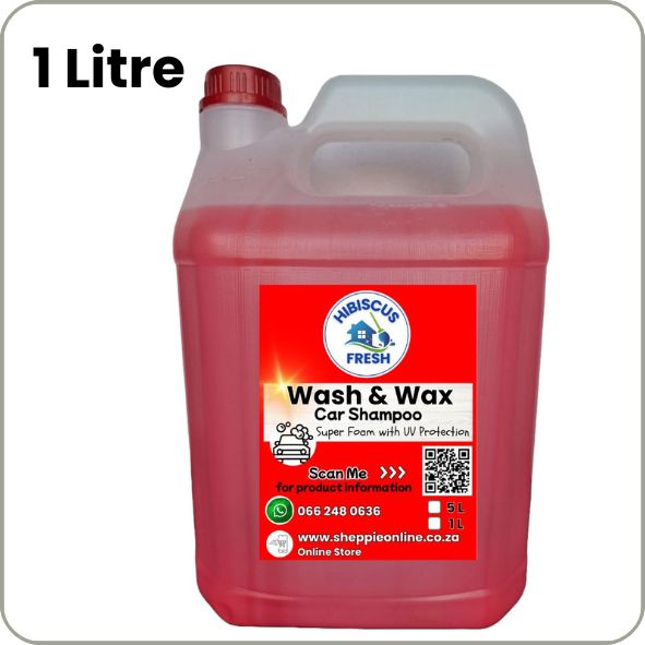 WASH &amp; WAX  - 5 litre - Car Shampoo   Gently cleans, extra foamy with a lasting protective wax  General Wash (100ml : 5L) Shampoo : Water