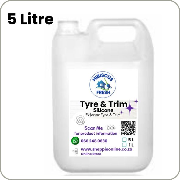 TYRE SHINE SILICONE  - 5 Litre   PREMIUM  Exterior Tyre &amp; Trim High gloss finish with UV protection  QUALITY COMPARISON TO TOP LEADING BRANDS