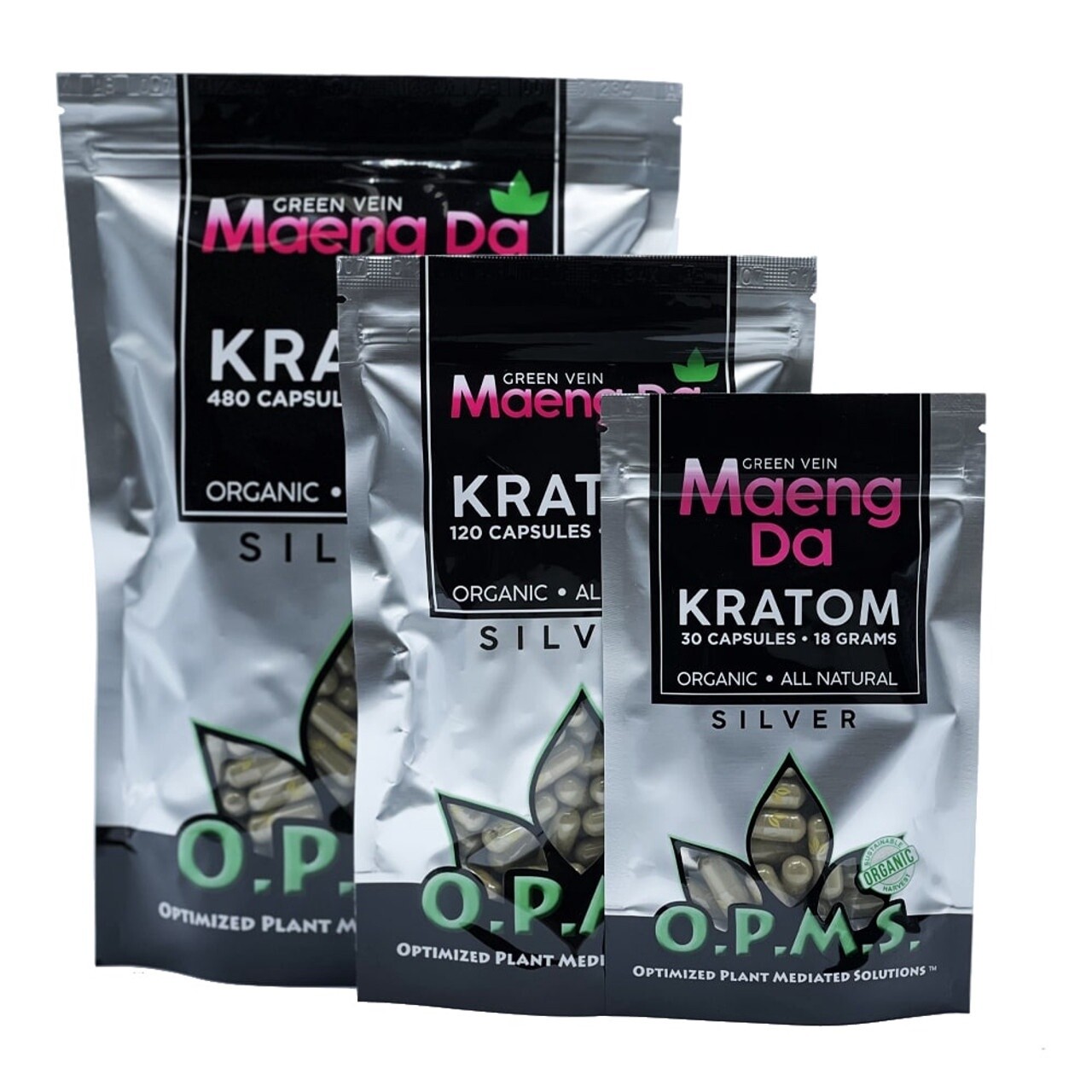 OPMS Green Vein Maeng Da Kratom Capsules