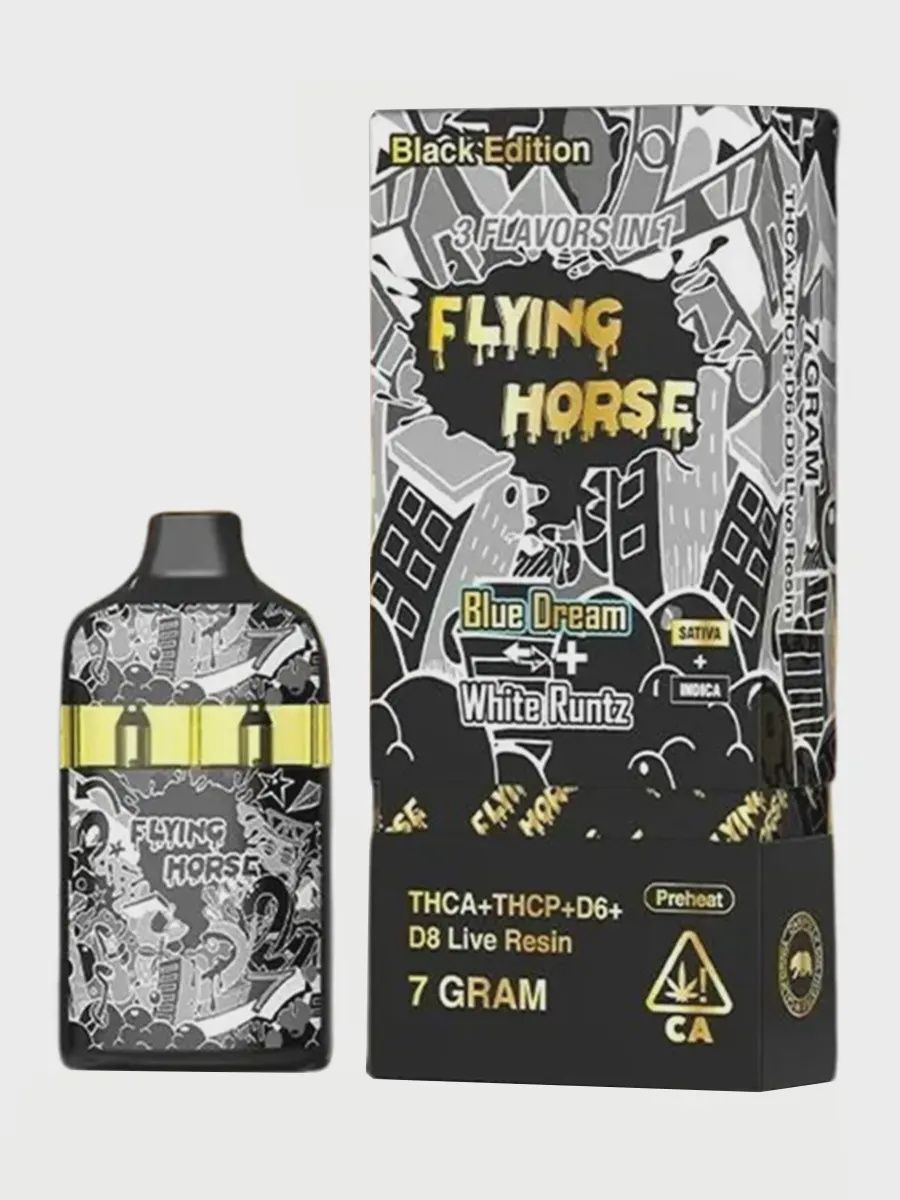 Blue Zkittlez | Watermelon Zkittlez Flying Horse Stoner Blend Black Edition Disposable 7G