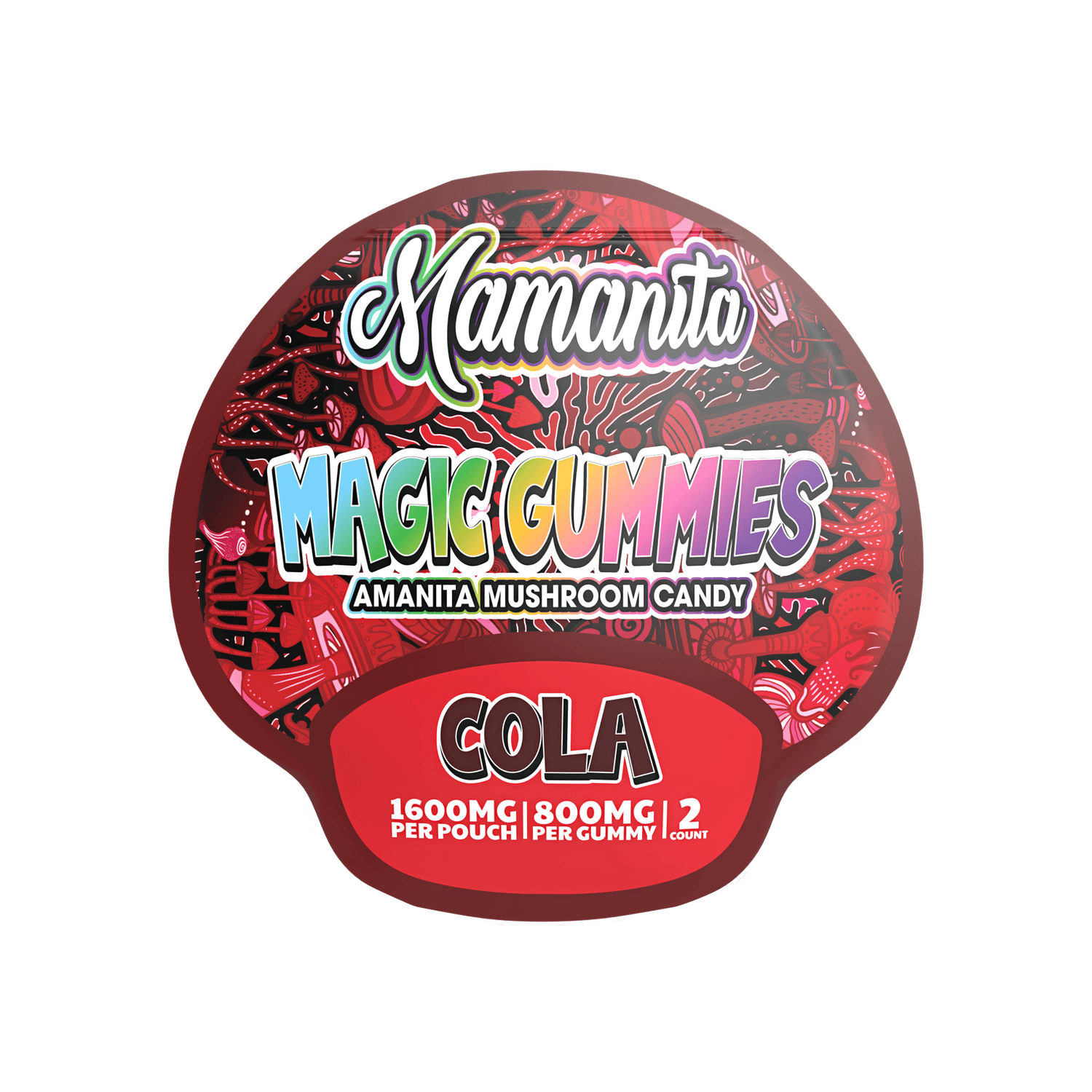 Magic Gummies Mamanita Mushroom candy 2 count Cola