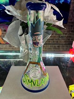 Rick &amp; Morty Blue Glow in Dark 12 in Bong