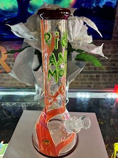 Rick &amp; Morty Orange Glow in Dark 12 in bong