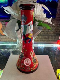 Rick &amp; Morty Glow In The Dark Red 12&quot; Bong
