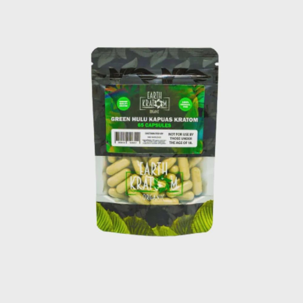 Earth Kratom Green Hulu Kapuas 65 Capsules