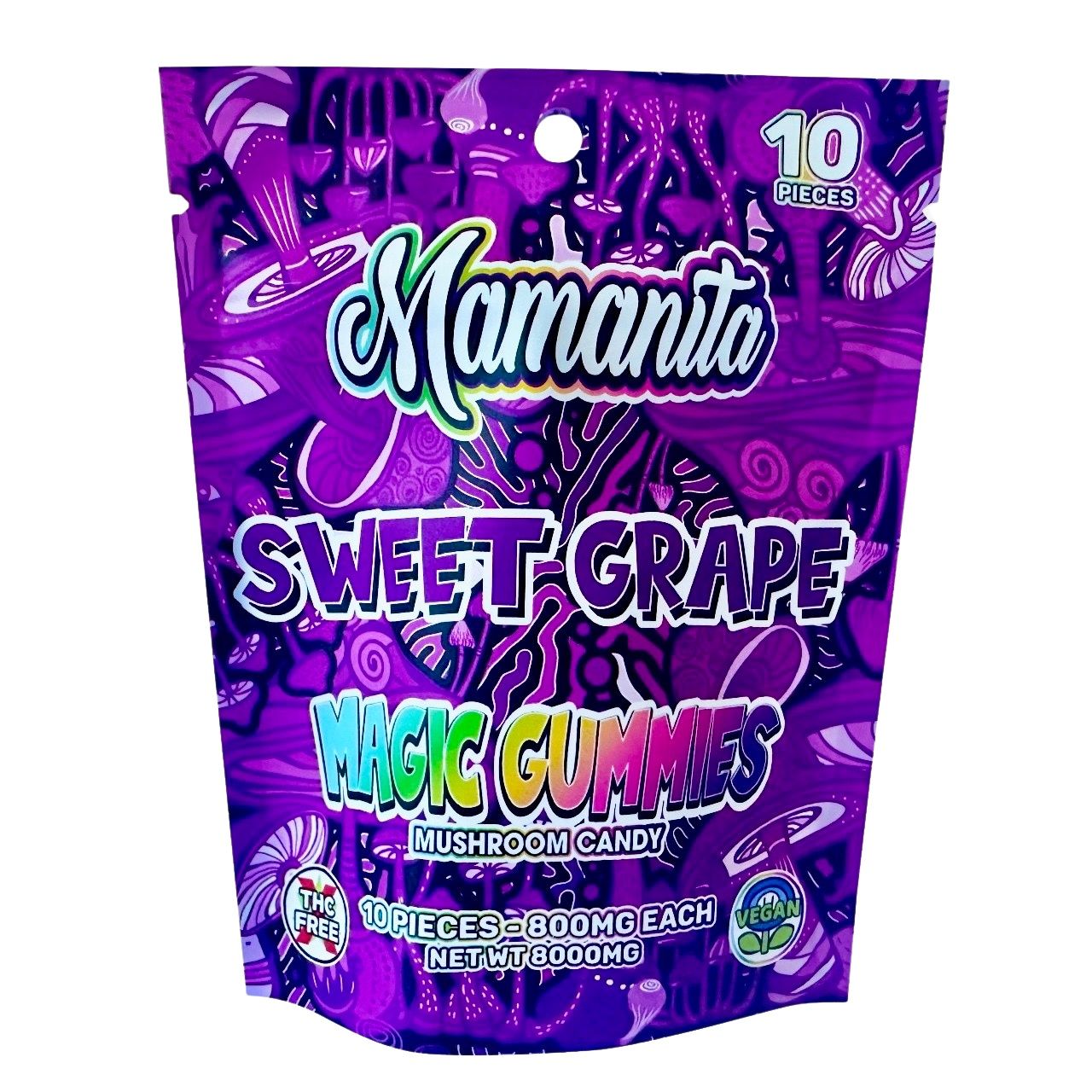 Mamanita Magic Gummies 10Ct 800mg, Color: sweet grape
