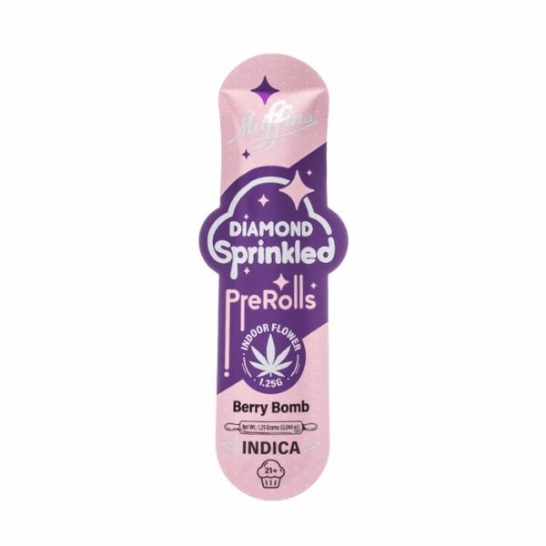 Muffins Diamond Sprinkled Preroll, Strain: Berry Bomb