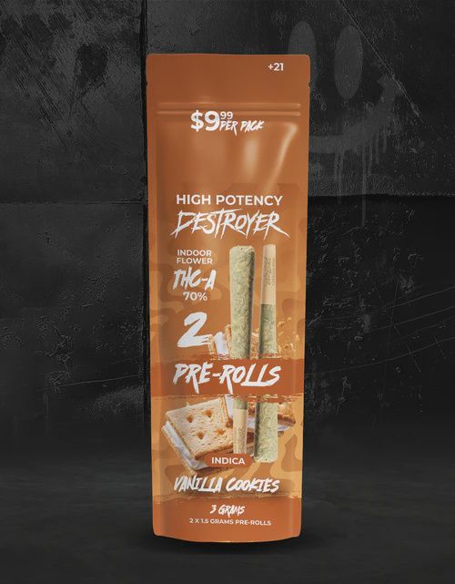 Destroyer THCa Pre Rolls Vanilla Cookies