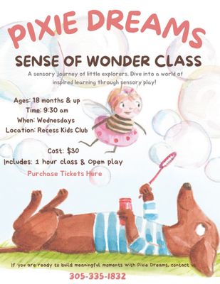 Sensory Class (1 class) - pending to confirm summer dates