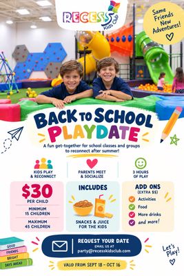 Back to School Playdate