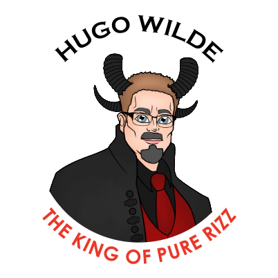 Hugo Wilde – “The King of Pure Rizz” Custom Button Pin Badge (38mm)