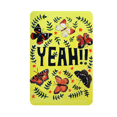 Duurzame Vrolijke Vlinder Kaart 'Yeah!!' | Eco Kaartje iets om te vieren ✔️