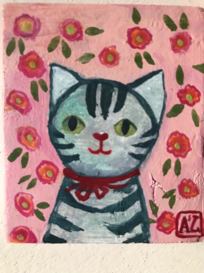• Mini Schilderij • Tabby Kitty Catty