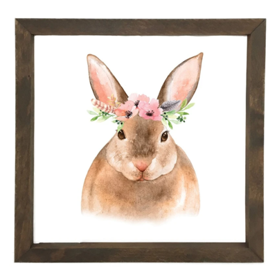 12 Timbers Woodland Wall Art - Rabbit w/flowers