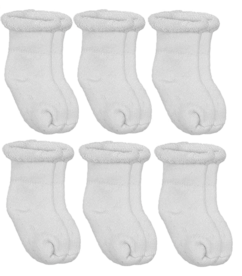 Kushies Socks - 0-3 mo (set of 6) - Pink