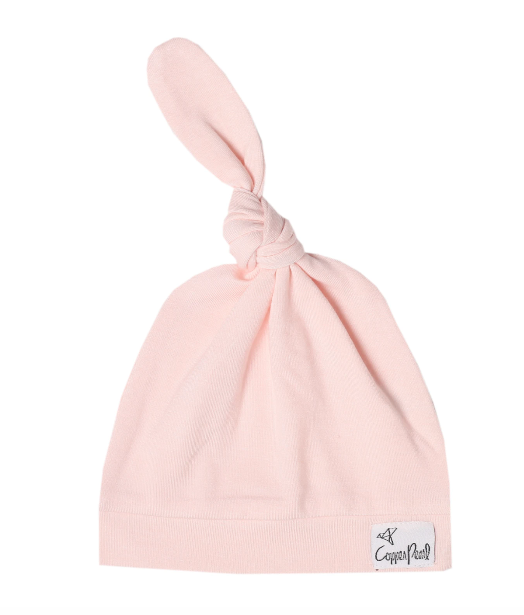 Copper Pearl Knotted Hat - Blush