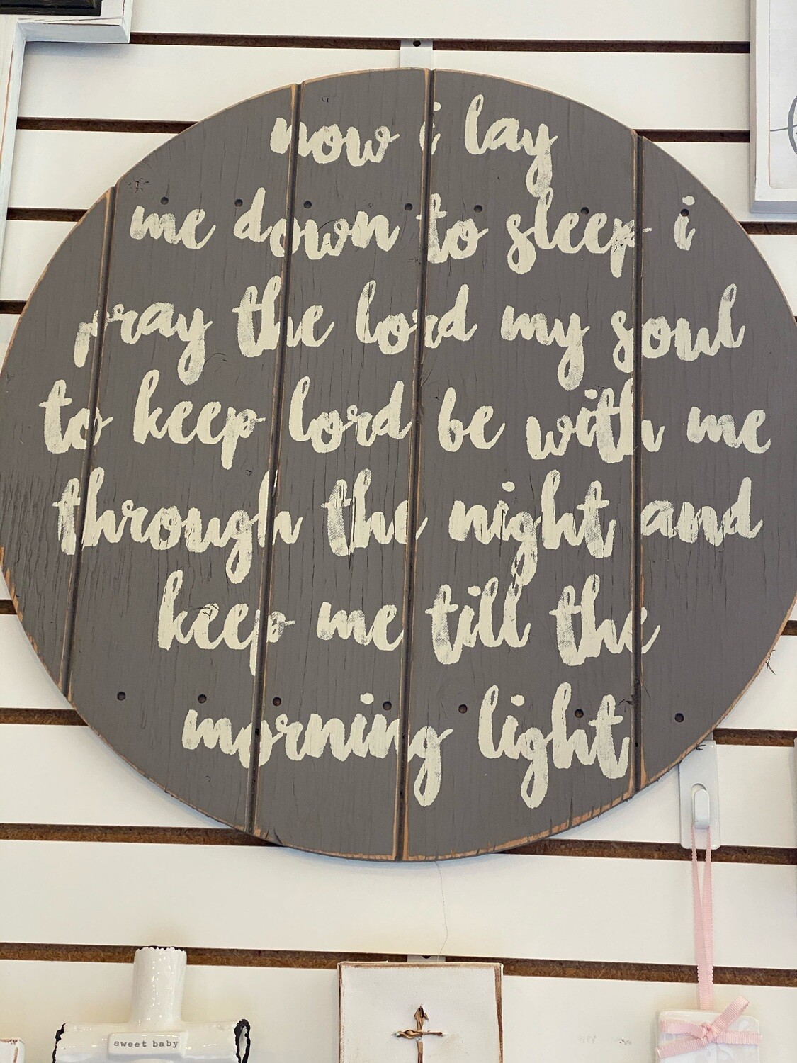 Twelve Timbers Now I Lay Me Down to Sleep Wooden sign - Gray