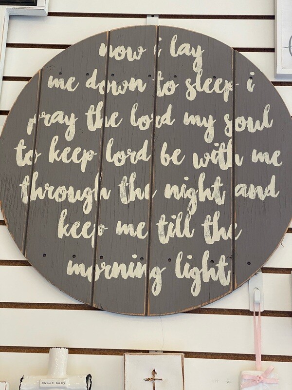 Twelve Timbers Now I Lay Me Down to Sleep Wooden sign - Gray