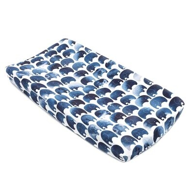 Oilo Blue Elephant Changing Pad Cover