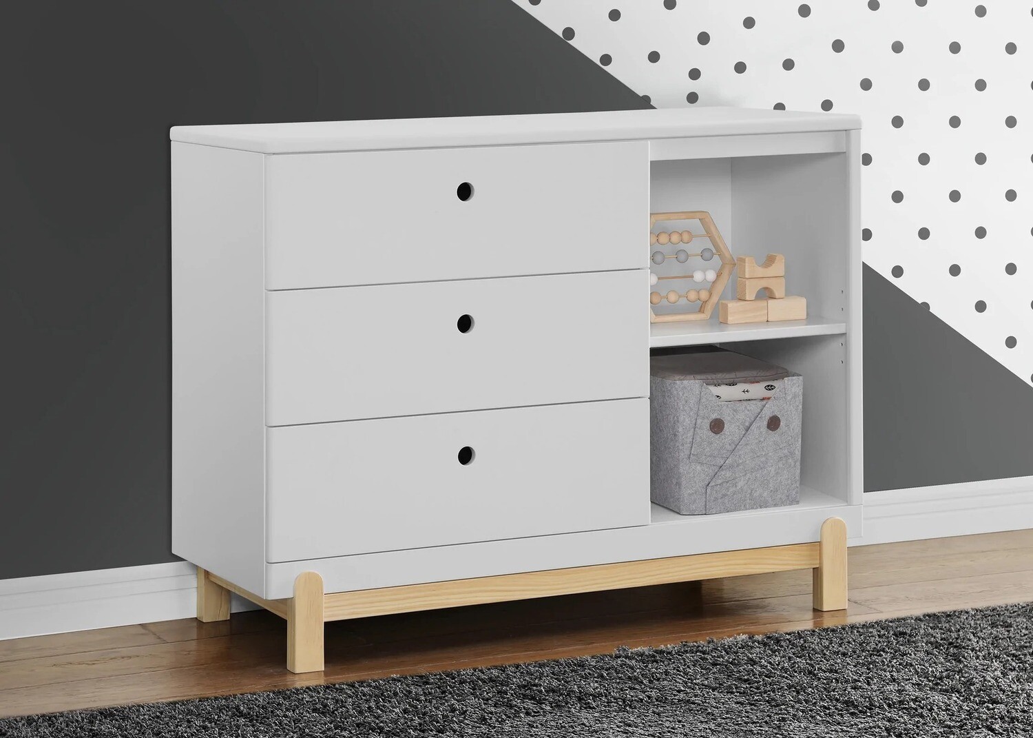 Poppy 3-Drawer Chest with Cubbies -