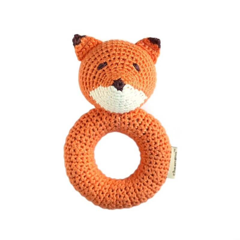 Crocheted Fox Ring Rattle