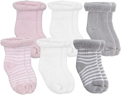 Kushies Infant Socks (set of 6) - Pink