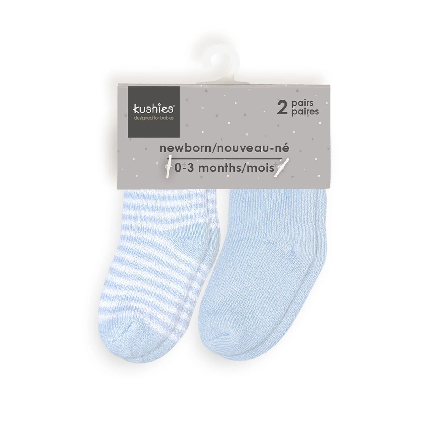 Kushies Newborn Socks - Blue (2 pk)