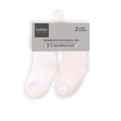 Kushies Newborn Socks - Pink (2 pk.)