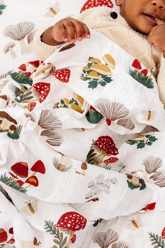 Clementine Kids Mushroom Swaddle Blanket