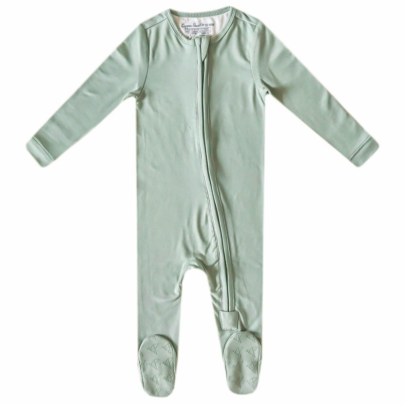Copper Pearl Zip-Up Footie Pajama - Briar