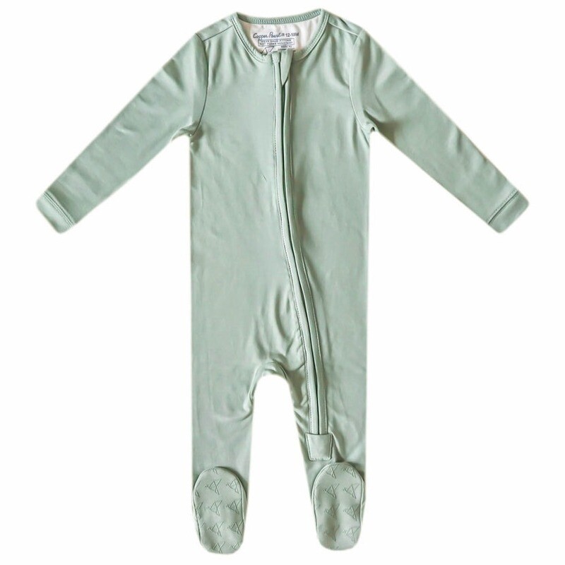 Copper Pearl Zip-Up Footie Pajama - Briar