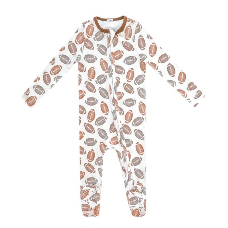Copper Pearl Zip-Up Footie Pajama - Blitz