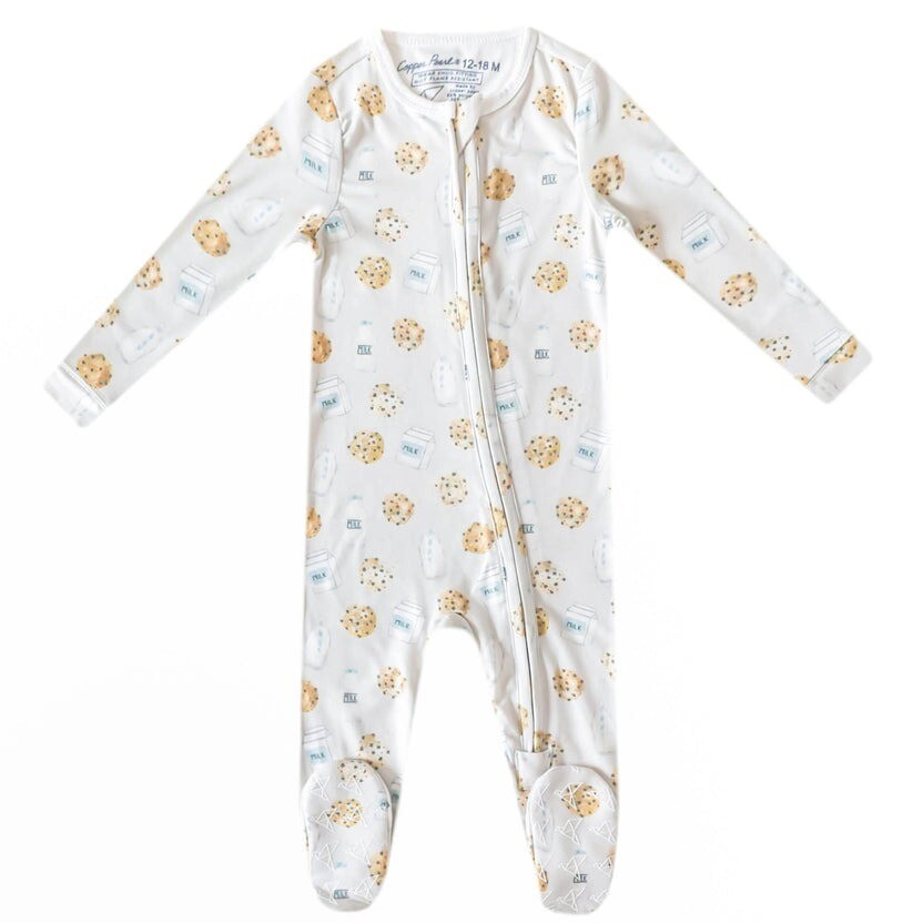 Copper Pearl Zip-Up Footie Pajama - Chip