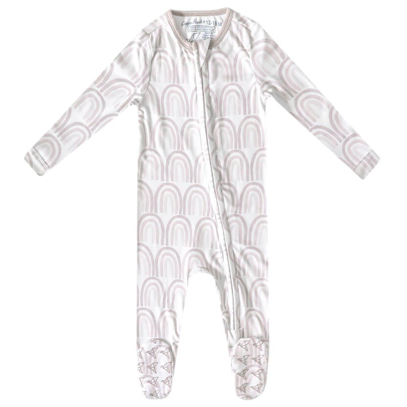 Copper Pearl Zip-Up Footie Pajama - Bliss