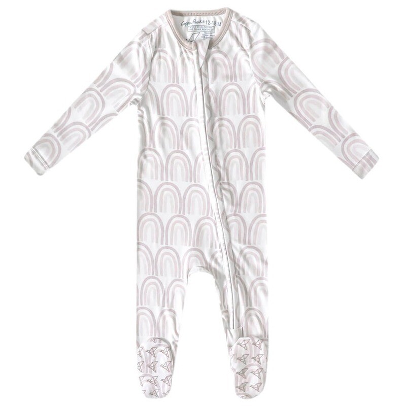 Copper Pearl Zip-Up Footie Pajama - Bliss