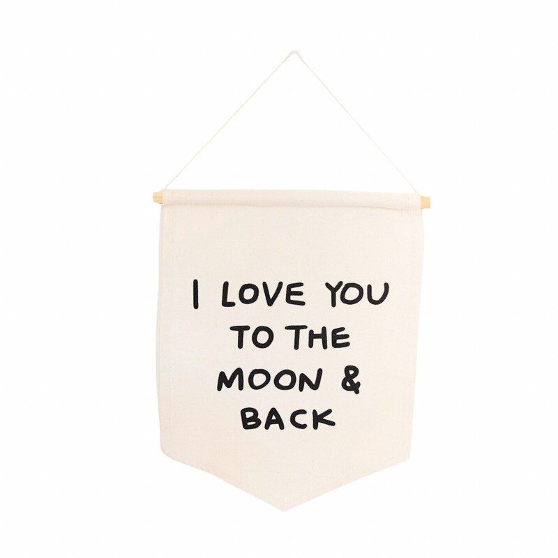 Love You To The Moon &amp; Back Hang Sign - Natural