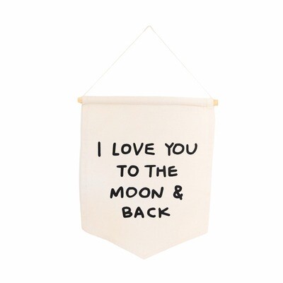 Love You To The Moon & Back Hang Sign - Natural