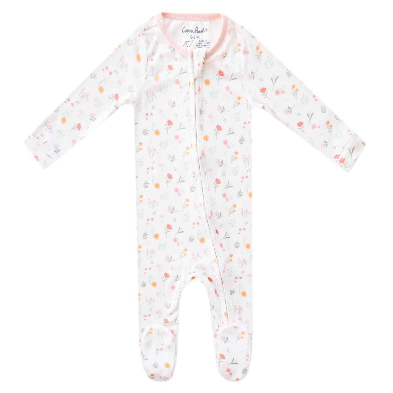Copper Pearl Zip-Up Footie Pajama - Mabel