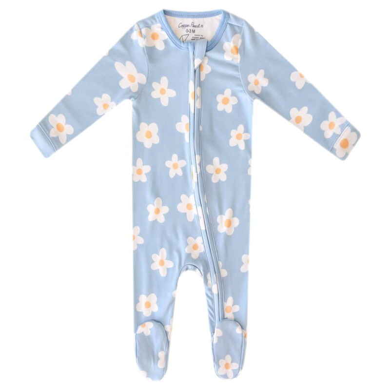 Copper Pearl Zip-Up Footie Pajama - Della