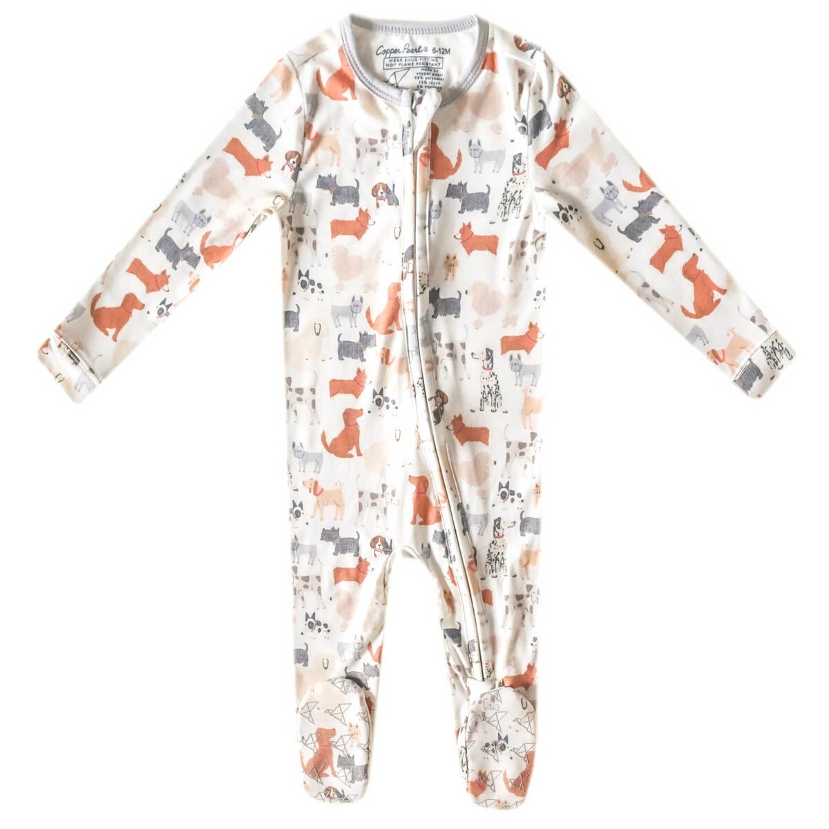 Copper Pearl Zip-Up Footie Pajamas - Rufus
