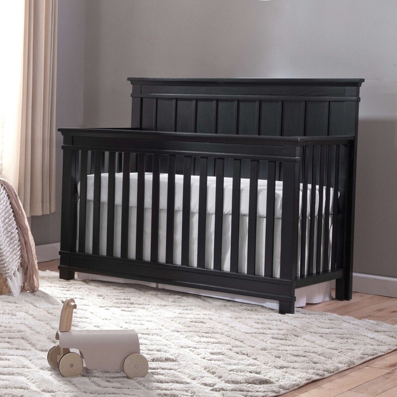 Prato Flat Top Convertible Crib, Finish: Black