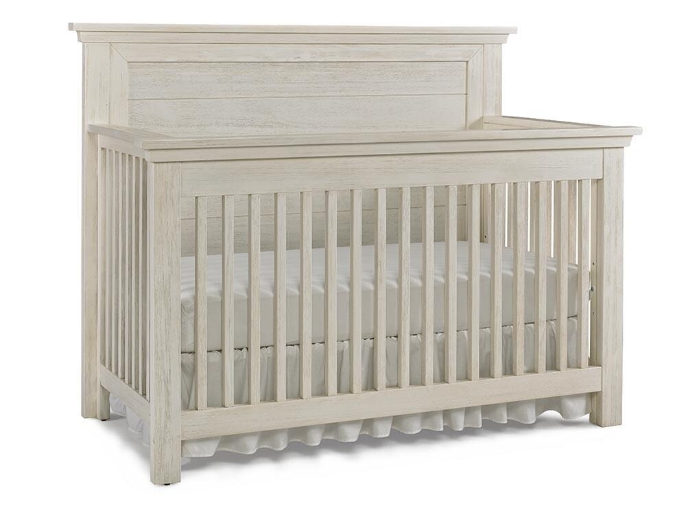LUGO Flat Top Convertible Crib, Finish: Brushed Linen