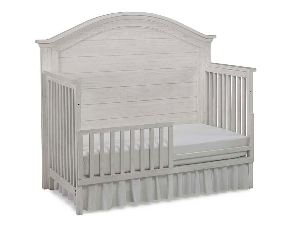 LUGO Curved Top Convertible Crib, Finish: Brushed Linen