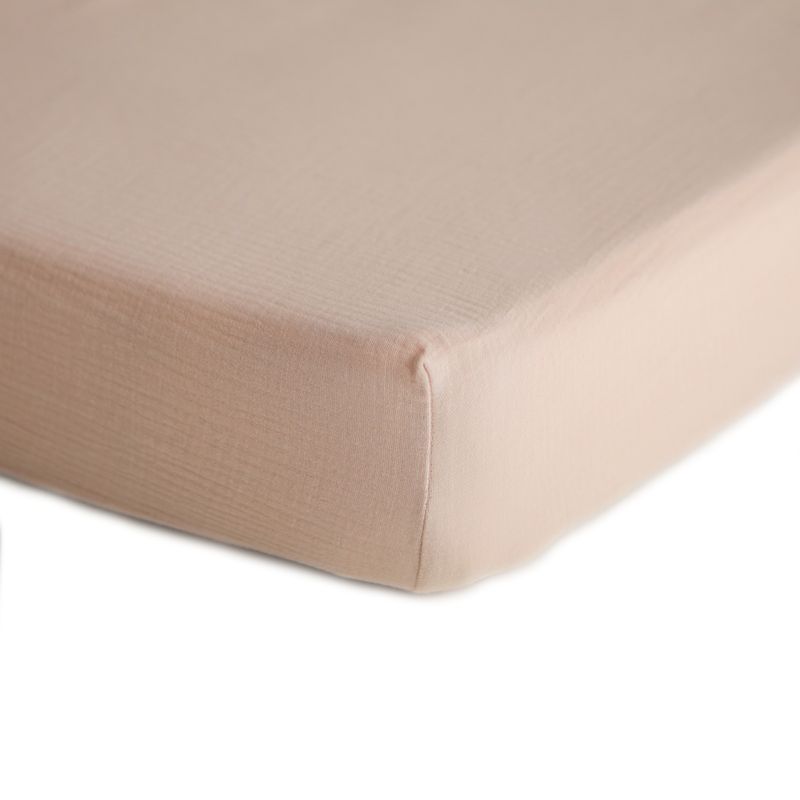 Mushie Extra Soft Muslin Crib Sheet - Blush