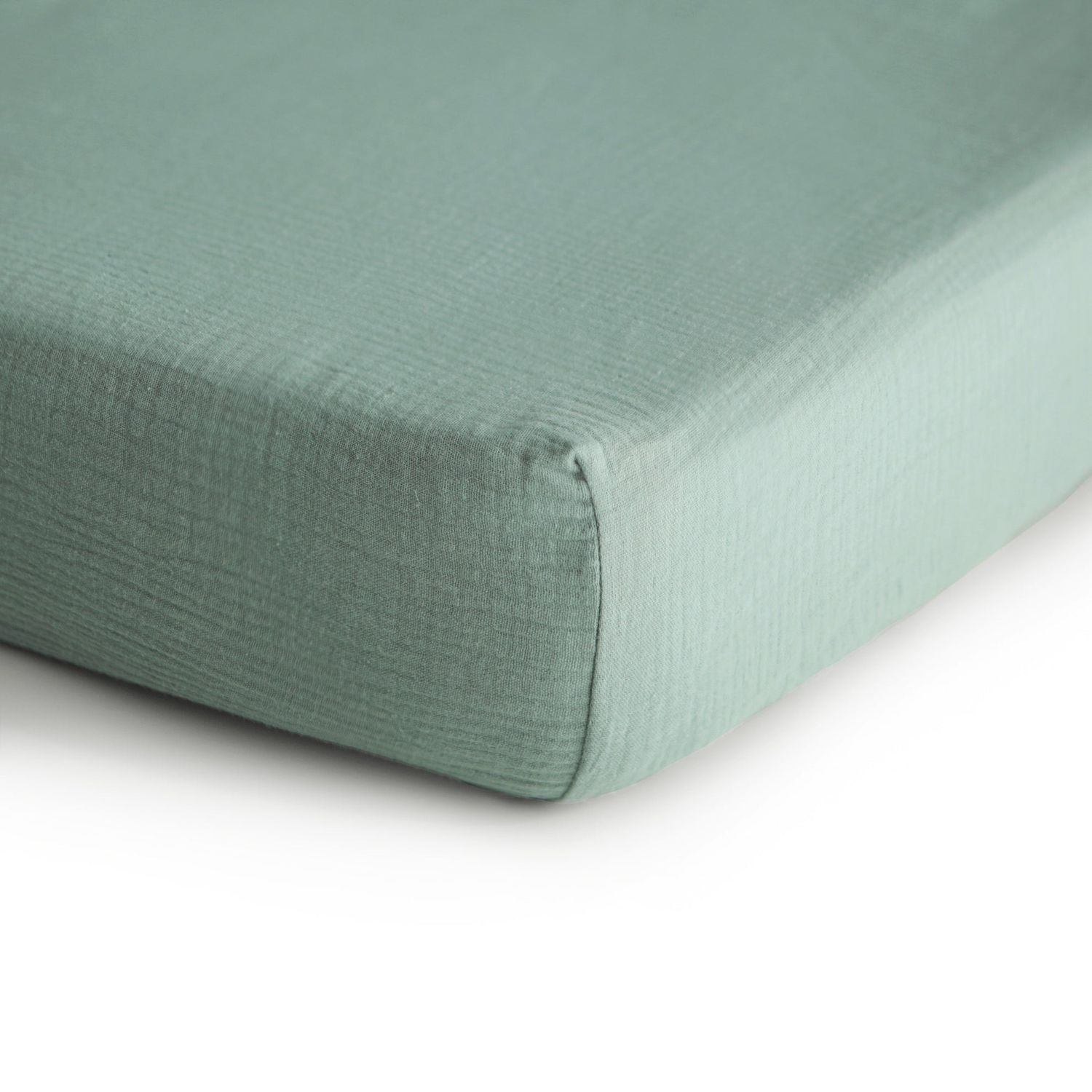 Mushie Extra Soft Muslin Crib Sheet - Roman Green