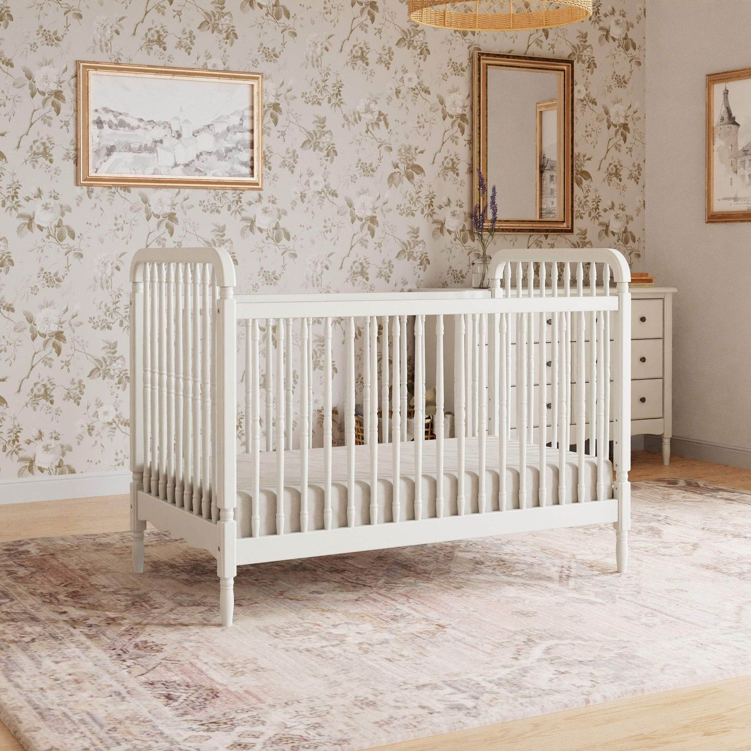 Liberty 3-in-1 Convertible Crib - Warm White, color: Warm White