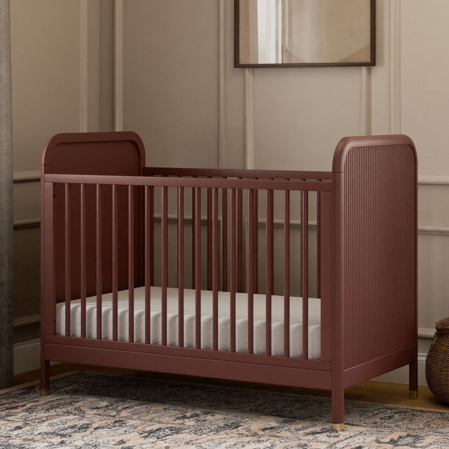 Brimsley Tambour 3-in-1 Convertible Crib, color: Crimson