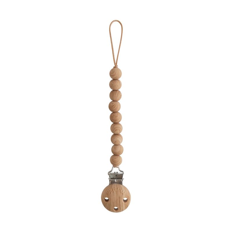 Mushie Baby Pacifier Clip - Faux Wood