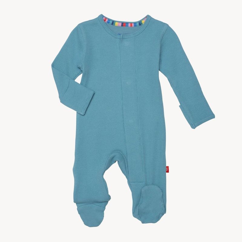 Magnetic Me Waffle Footie - Waterfall 3-6 mo.